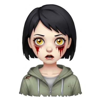 Zombie girl with very short hair sticker