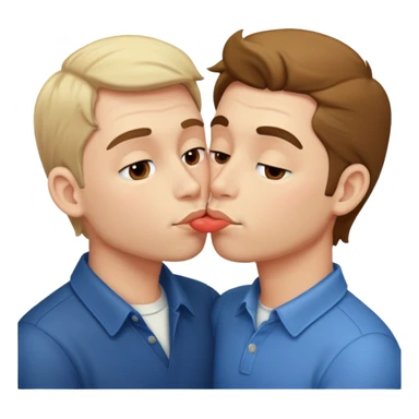 two men kissing sticker