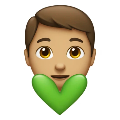 Half green half brown heart  sticker