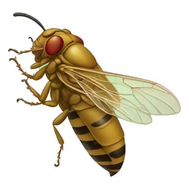 cicada with earplugs sticker