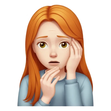 ginger girl facepalm long hair sticker