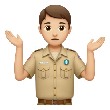3 doigts levés d’une main scouts beige  sticker