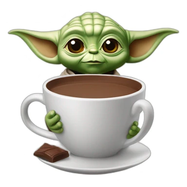 Yoda tiens un chocolat chaud sticker
