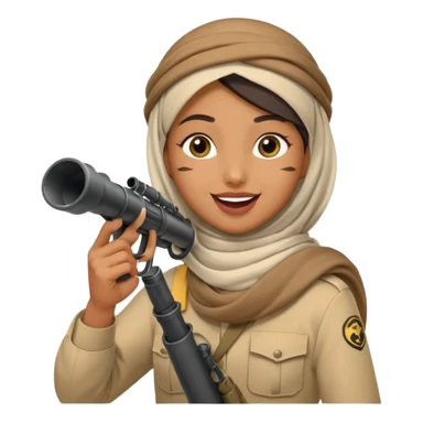 An emarati arab holding a bazooka while sending kisses sticker