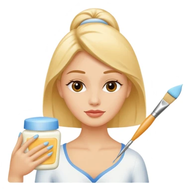 Esthéticienne appliquant la lotion n°1 avec un pinceau fin sticker