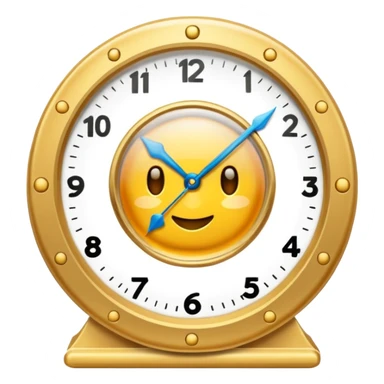 un emoji de un reloj de arena transparente con un circulo en su entorno sticker