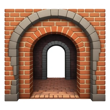 dark tunnel arch in a brick house sticker