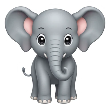 cute grey elephant with large ears and trunk sticker
