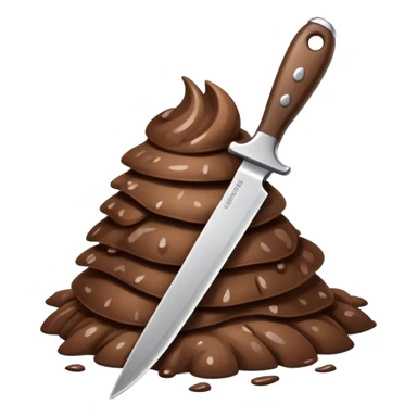 Poop with a knife sticker