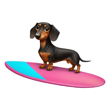 Dachshund on a surfboard  sticker
