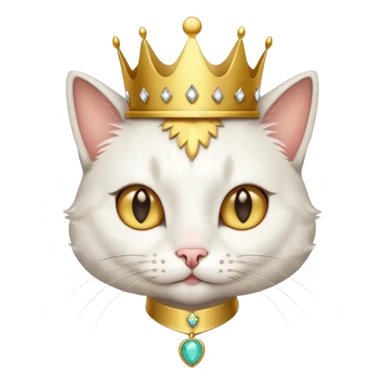 Cat with tiny gold jeweled crown — cute and smug sticker