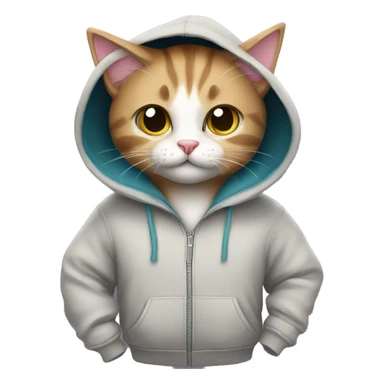kitty in the hoodie  sticker