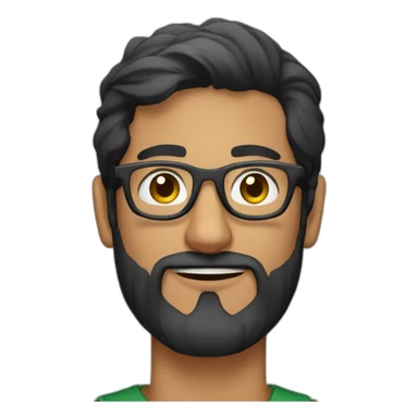 A Pakistani man 30 years old with a beard and wayfarer spectacles sticker