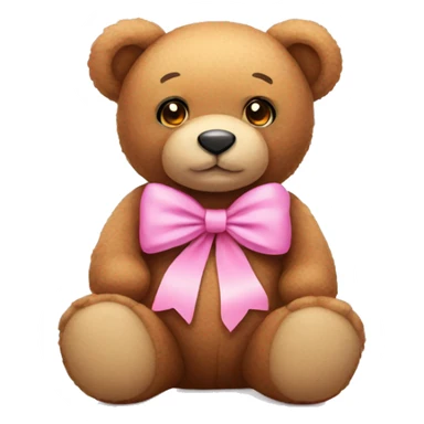 Teddy bear wearing pink bow  sticker