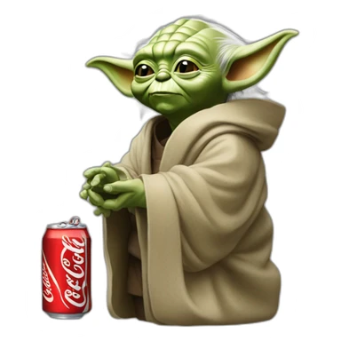 Yoda buvant une cannette de Coca Cola sticker