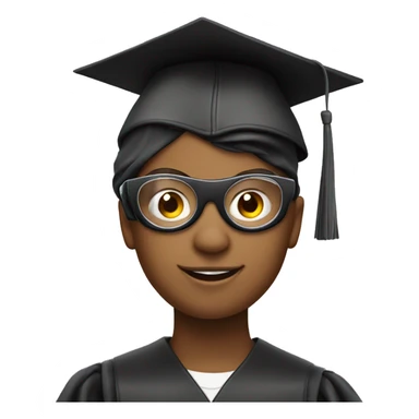 a young boy with graduation hat circle goggles and a phone sticker