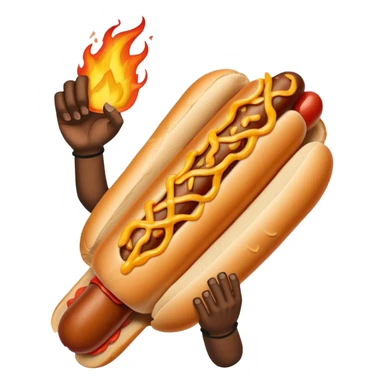 Gauntlet'd Fist Gripping a Flaming Hotdog sticker