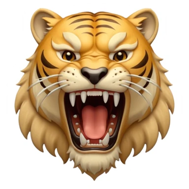 Create a Sabertooth Tiger roaring, make it fierce sticker