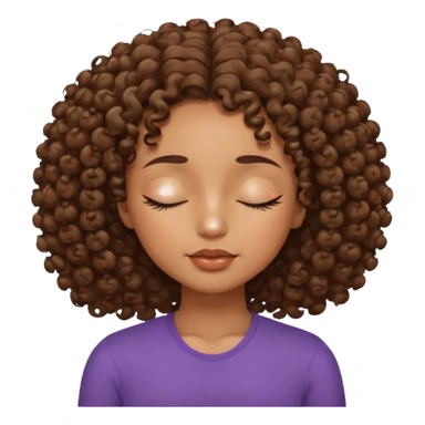 fille marron avec des boucle sans yeux bouche nez surcils sticker