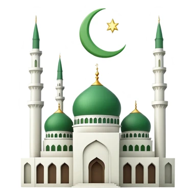 Ramadan green white mosque under construction  sticker