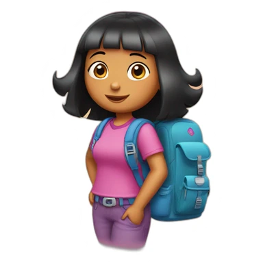 Dora the Explorer with the backpack sticker