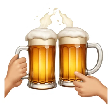 hands holding beer mugs cheers no face sticker