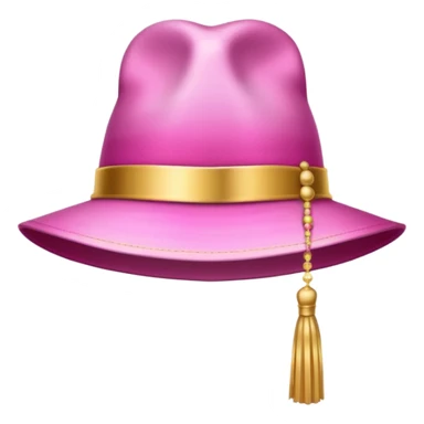 Pink light gradient gradation hat with gold tassel sticker