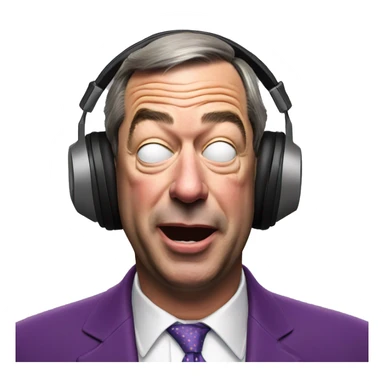 Nigel Farage listening to music with eyes closed  sticker