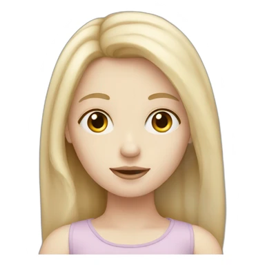 girl with pale skin thinking sticker