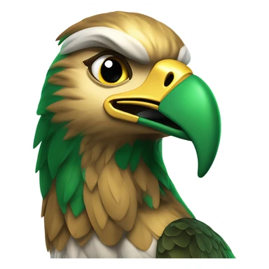 the state university of new york college at brockport's mascot Ellsworth the golden eagle celebrating christmas green beak sticker