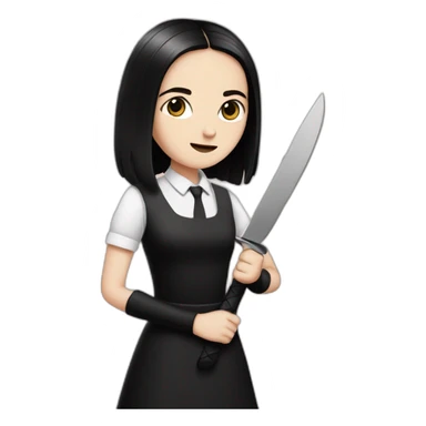 wednesday adams with knife sticker