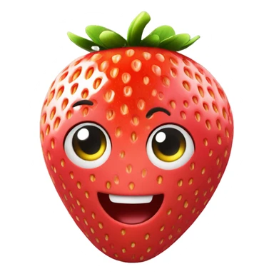 3d animated beautiful Strawberry  sticker