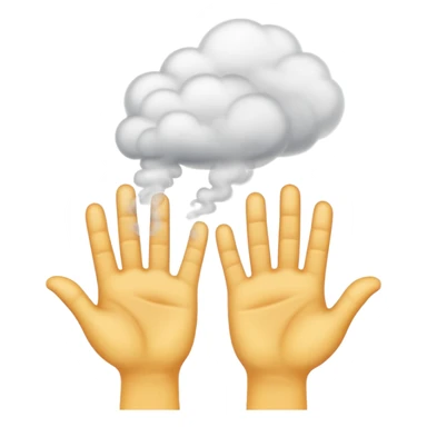 cartoon hands popping out of misty smoke sticker