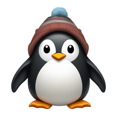 penguin with a hat and a hoodie sticker