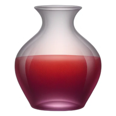 A translucent vase of glass that containing a reddish beverage inside sticker