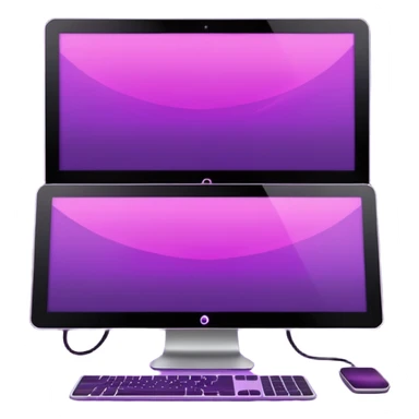 2 dark purple wide screen monitors sticker