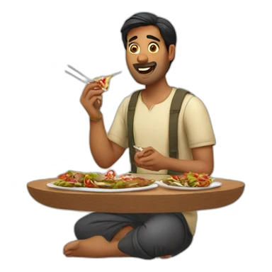 indian man eating kebab sticker