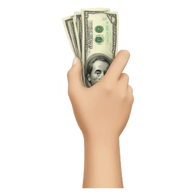 Hand giving cash sticker