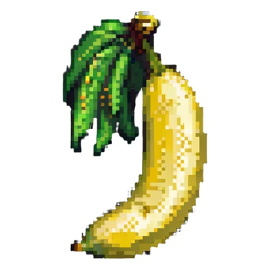 pixel art banana half peeled sticker