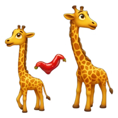 Un piment en girafe sticker