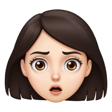 shocked girl with dark brown hair and eyes white girl sticker