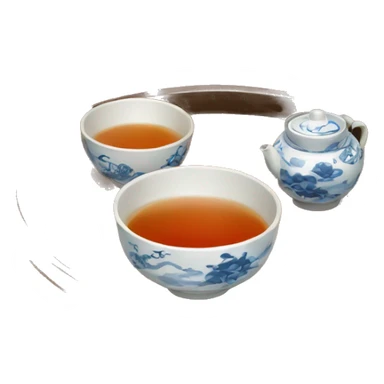 chinese tray with tea sticker