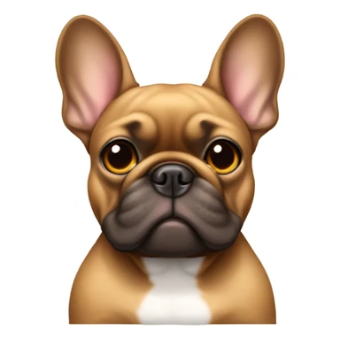 brown French bulldog sitting sticker