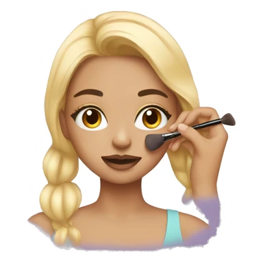 Girl doing make up  sticker