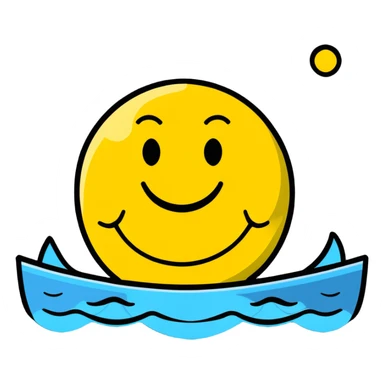 smiley face with sonar waves sticker