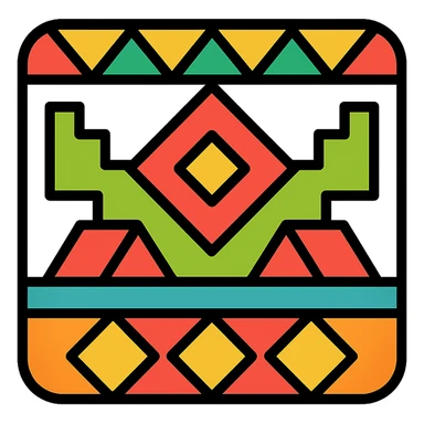 icon of Saudi culture with bold geometric patterns inspired by traditional Saudi art, modern color outline style sticker