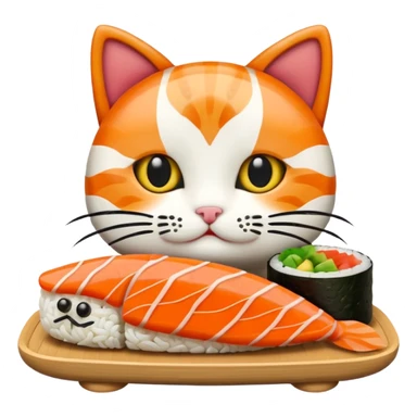 A cute cat made of sushi  sticker