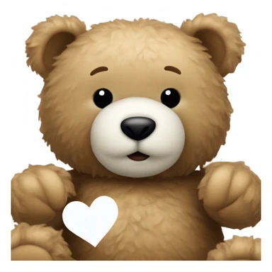 Teddy bear with a white heart sticker