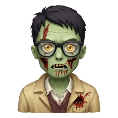 zombie wtih black glasses  sticker
