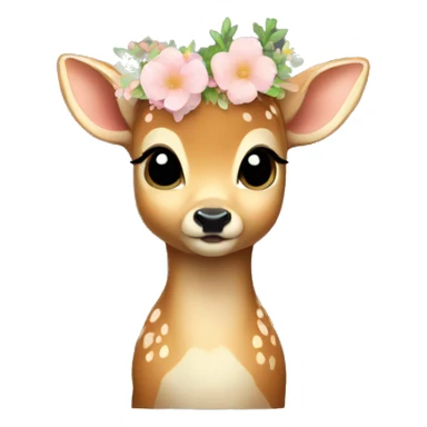 Baby deer with flower crown sticker